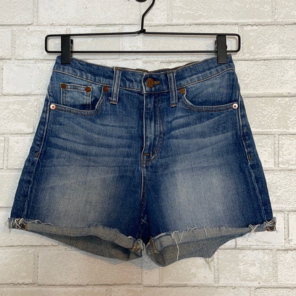 Madewell High Rise Cuffed Cut Off Jean Shorts 25
